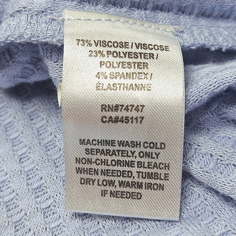 Natural Reflections Blue Waffle Knit V-Neck Top Size Medium EUC - Picture 5 of 11